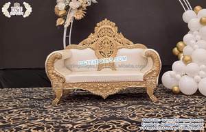 Magnifique causeuse de mariage indien pour la mariée, le marié, belle décoration de mariage, ensemble de meubles de scène, conception personnalisée, canapé de mariage - Product Image 2