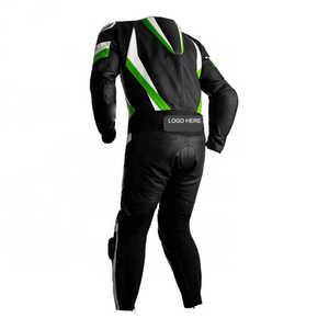 Combinaison de course moto en cuir sur mesure de grande taille imperméable de style Kawasaki Ninja noir et vert pour hommes D-Ride Moto de haute qualité - Product Image 2