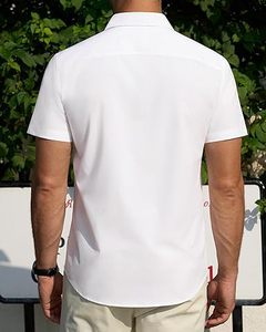 Chemises formelles en lin sergé uni à manches longues, coupe ajustée, été, 100% coton, infroissable, respirantes, séchage rapide, écologiques, personnalisées - Product Image 2