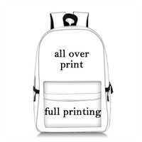 Mochila de diseño personalizado para niños, morral escolar de impresión por sublimación en blanco con logotipo