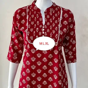 Kurti ngắn yêu cầu đầy đủ reyon stemp patti ngắn kurti hạn chế kích thước đặt phòng nhanh đề cập đến trên ảnh