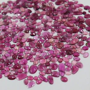 Rubellite โรสตัดชิ้น Rubellite polki หิน Cabochon Rubellite 4*7 7*9มม. รูปร่างเหลี่ยมเพชรพลอย - Product Image 1
