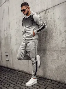 Vêtements de sport Survêtements d'entraînement en polaire Gym Fitness Tech Ensemble deux pièces pour hommes Survêtements - Product Image 6