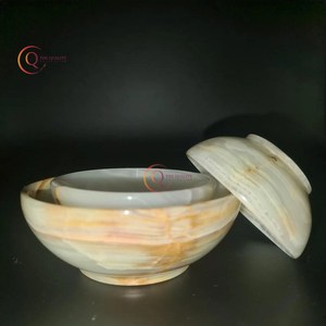 ชามเสิร์ฟอาหารหินอ่อนธรรมชาติหรูหราสไตล์ญี่ปุ่นวางบนโต๊ะชามผลไม้สำหรับเคาน์เตอร์ห้องครัวหรือห้องรับประทานอาหารของตกแต่งโต๊ะ - Product Image 3