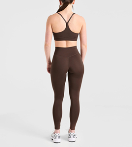 Venta al por mayor de mallas de compresión de cintura alta para mujer con bolsillos profundos tela elástica suave ropa deportiva sin costuras para Yoga gimnasio Fitness - Product Image 4
