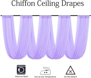 ม่านผ้าชีฟองสีม่วงสำหรับงานเลี้ยงวันเกิดเจ้าสาว - Product Image 3