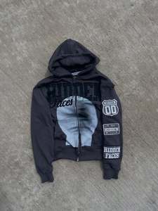 Fabricants de vêtements, streetwear, sweat-shirt d'hiver personnalisé vintage en coton français délavé à l'acide, appliqué de strass, ajoutez votre - Product Image 5