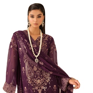 Ropa de fiesta especial de estilo pakistaní de alta calidad Salwar Kameez con trabajo bordado pesado Pakistán y trajes indios Sharara - Product Image 1
