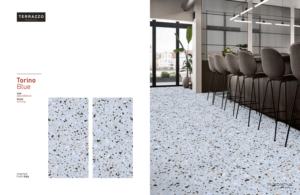 Azulejos de Porcelana Premium con Aspecto de Terrazo Azul Torino y Superficie Tallada - Product Image 2