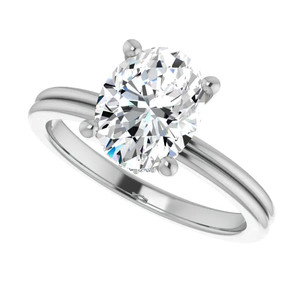 Bague solitaire SHREYA DIAM en moissanite taille ovale, argent 925 plaqué or, sertissage à griffes, classique, pour fiançailles, bijoux pour femme - Product Image 5
