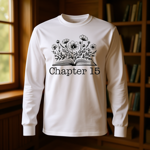 Maglietta a maniche lunghe per il 15° compleanno per amanti dei libri, ragazzi di 15 anni, Collezione promozionale Lettura Capitolo 15 - Product Image 3