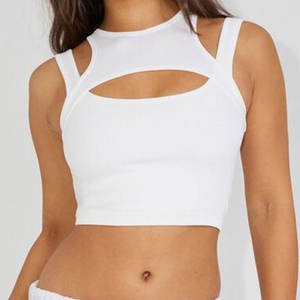 Wholesale Latest Sleeveless Crop <b>Top</b> Tank <b>Tops</b> for Ladies / Custom Polyester Spandex Elastic Women <b>Cropped</b> Tank <b>Tops</b> - Product Image 6