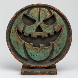 Linterna decorativa de calabaza de aluminio, detalles artesanales perforados con acabado de pátina, perfecta para Halloween sofisticado - Product Image 2