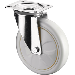 White BS Casters for Furniture 200mm Swivel Caster <b>Wheels</b> 600kg Load Capacity <b>Plastic</b> Base L138 X W110 mm Casters for Furniture - Product Image 3