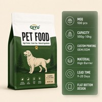 Sacs d'emballage personnalisés pour aliments pour animaux de compagnie, pochettes à fond plat pour nourriture pour chiens, nourriture pour chats, friandises pour animaux, emballage haute barrière
