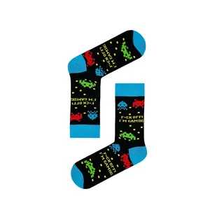 Autumn Gaming Patterned Colorful <b>Socks</b> with Jacquard & Anti-Bacterial Features Free Size Customizable Logo Digital Printing - Product Image 1