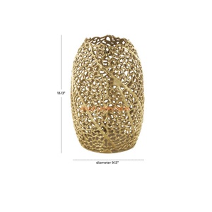 Décoration de table en aluminium laiton couleur or Vases et pots à fleurs en aluminium faits à la main Vases à fleurs de luxe de qualité récente - Product Image 6