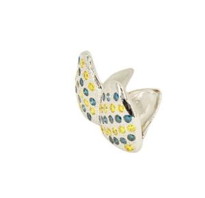 Grillz personnalisé 2 dents avec crocs Grillz opale blanche/925 Silver Slugs Grillz - Product Image 3