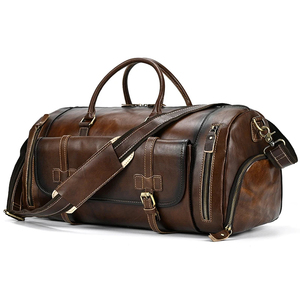 Bolsas de Viaje de Piel Auténtica, Ecológicas, de Gran Capacidad, Ligeras, Duraderas, Unisex, para Fines de Semana y Uso al Aire Libre - Product Image 6