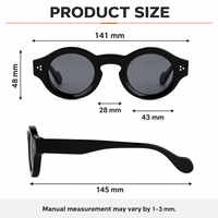 Lunettes de soleil polarisées rondes en acétate Mellume avec logo personnalisé, protection UV400, monture épaisse vintage, pour hommes et femmes, vente en gros, mode, extérieur
