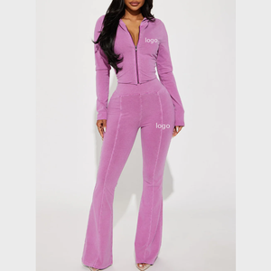 Conjunto de chándal para mujer con lavado ácido, ropa de calle para mujer, sudadera con capucha y pantalones de chándal con bordado desgastado Vintage, conjunto de chándal para mujer - Product Image 4