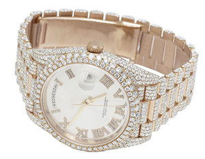 Montre à diamant pour cadeau, montre Hip Hop pour hommes, collection de montres de luxe en verre blanc de qualité VVS - Product Image 4