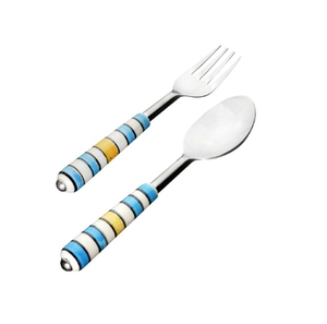 Couverts à manche en métal finition argentée brillante ensemble de couverts décoratifs durables faits à la main accessoires de table de cuisine - Product Image 6