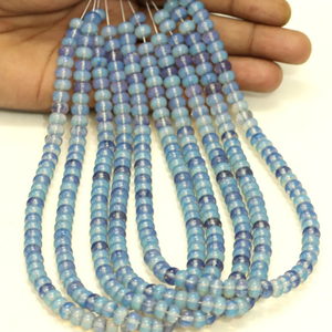 Perles de quartz clair de forme ronde lisse, de couleur noir ardoise, 7-8 mm, perles de pierres précieuses lisses de qualité AAA - Product Image 3
