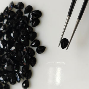 Ónice Negro Natural de 7x5 mm, Corte Pera, Piedra Preciosa Suelta de la Mejor Calidad para la Fabricación de Joyas - Product Image 3