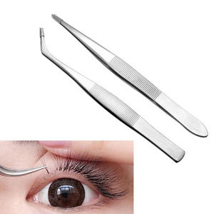 Pince à épiler professionnelle d'extension de cils en acier inoxydable de haute qualité pour pointes droites et incurvées - Product Image 6