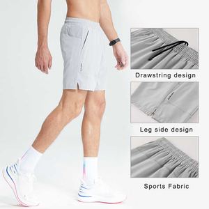 Pantalones cortos deportivos de cinco puntos de secado rápido medio de verano para hombre, pantalones cortos deportivos transpirables con bolsillos, informales, para correr al aire libre, entrenamiento físico, sólido fresco - Product Image 2