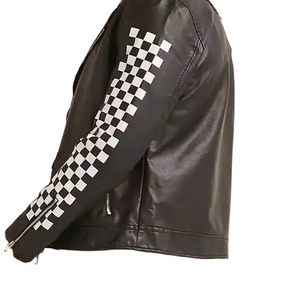 Veste en cuir bomber noire de haute qualité à prix de gros, veste en cuir zippée, streetwear pour hommes, vêtements décontractés CP-MLJ-14 - Product Image 3
