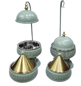 Stylish Silver Hotpot with Gold Knob and Gold Handle Combining Modern Elegance with Luxury for an Impressive Dining Presentation - Product Image 3