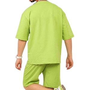 Tenues d'été décontractées personnalisées de haute qualité pour hommes ensemble de deux pièces de t-shirt à motif imprimé respirant et ensemble court - Product Image 6