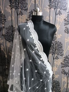 Travail miroir avec nett tissus broderie fantaisie dupattas - Product Image 3