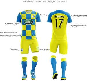 Nouveaux maillots de football unisexes de haute qualité et ensembles d'uniformes personnalisés avec des couleurs et des logos personnalisés, respirants, à séchage rapide, 100% polyester - Product Image 4