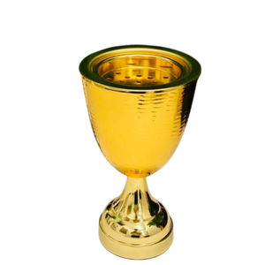 Brûleur Bakhoor décoratif pour la maison au design moderne Brûleur d'encens en métal plaqué or martelé de meilleure qualité pour diffuseur de parfum - Product Image 2