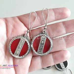 Premium Quality Kuchi German Silver <b>Earrings</b> Wholesale Tribal Afghan Jewelry Supplier - Product Image 3
