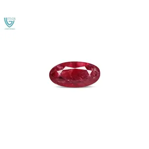 Rubis facetté de 1,89 carat (Manik) Pierre précieuse naturelle facettée de forme ovale, synthétique, traitée thermiquement, taille 3mm-10mm - Product Image 1