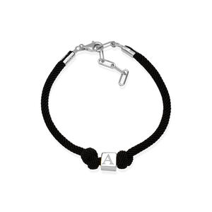 Cube Lettre Charme Noir Tricot Bracelet Turc En Gros Fabriqué À La Main 925 Bijoux En Argent Sterling - Product Image 2