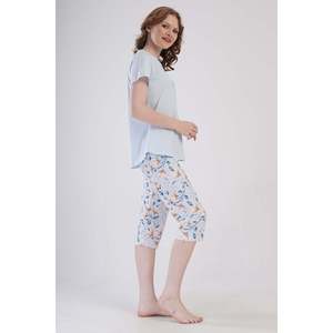 Ensemble de vêtements pour femmes P.SUPREM O YAKA KISA KOL ETEGI OVAL KAPRI - Bleu - Bleu - Product Image 3