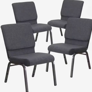 Silla de Iglesia Tapizada en Tela con Patas de Metal, Apilable, Asientos Comerciales para Teatro sin Brazos - Product Image 3