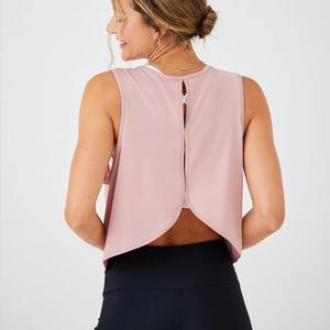 Summer Wholesale Comfortable Custom Logo Jogging Quick Dry Active Wear Loose Sports <b>Sleeveless</b> <b>Shirts</b> Gym Tank Top Women - Product Image 3