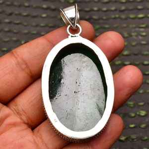 925 Sterling Silver Minimalist Design Pendentif Collier À La Main Unisexe Vintage Gemstone Jewelry avec Green Fire Labradorite - Product Image 5