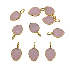 จี้รูปใบไม้แกะสลักด้วยมือ ประดับเพชร เงินแท้ชุบทอง สำหรับชาวคริสต์ ดีไซน์มินิมอล ขายส่งสำหรับงานแต่งงาน - Product Image 4