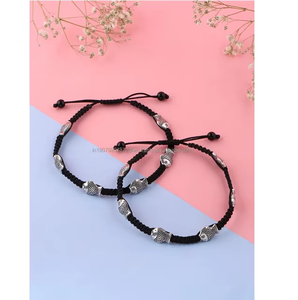 Chaîne de cheville tendance en forme de poisson pour femme, cordon noir réglable, style minimaliste plage, accessoire quotidien - Product Image 4