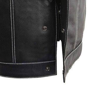 Gilet en cuir pour homme de haute qualité, imperméable, respirant, coupe-vent, décontracté, sans manches, col mandarin, style joueur, pour l'hiver, chaud - Product Image 6