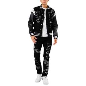 Chenille Embroidered Logo College <b>Baseball</b> <b>Jacket</b> <b>Men</b> Winter 100% Cotton Sleeve Windproof Wholesale <b>Men</b> Bomber Varsity Coated - Product Image 3