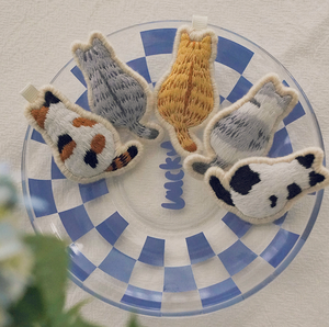 Kit de broderie artisanale style INS, broderie de chat, bricolage, porte-clés, produits pour animaux de compagnie, ensemble cadeau, toile durable et légère - Product Image 3