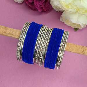 Mayorista Indio Conjunto de Brazalete de Terciopelo Boda Étnico con Brazaletes Oxidados Brazaletes de Bola de Metal con Tachuelas de Piedra de Cristal para Mujer - Product Image 1